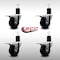 Service Caster 3.5'' SS Soft Rubber Swivel 1-3/4'' Expanding Stem Caster Set Total Lock Brake, 4PK SCC-SSEXTTL20S3514-SRS-134-4 - alternate 3